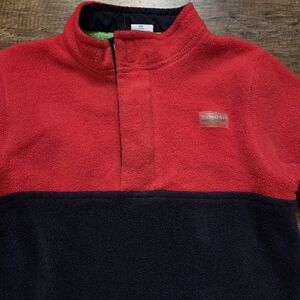 Boys Baby Gap Fleece Jacket Pullover Size 2 Years 2 XL Red Blue Color Block Fall